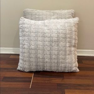 Faux fur throw pillow